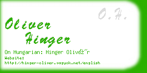 oliver hinger business card